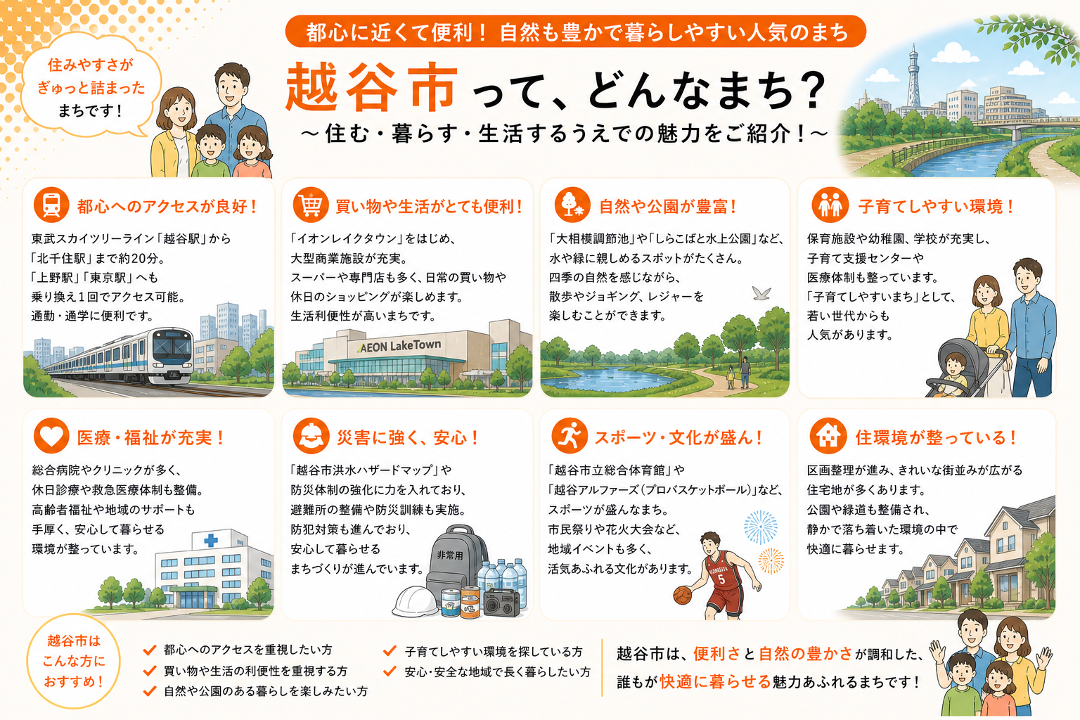 越谷市の内窓工事 越谷駅・南越谷駅・新越谷駅 周辺の住宅対応エリアイメージ