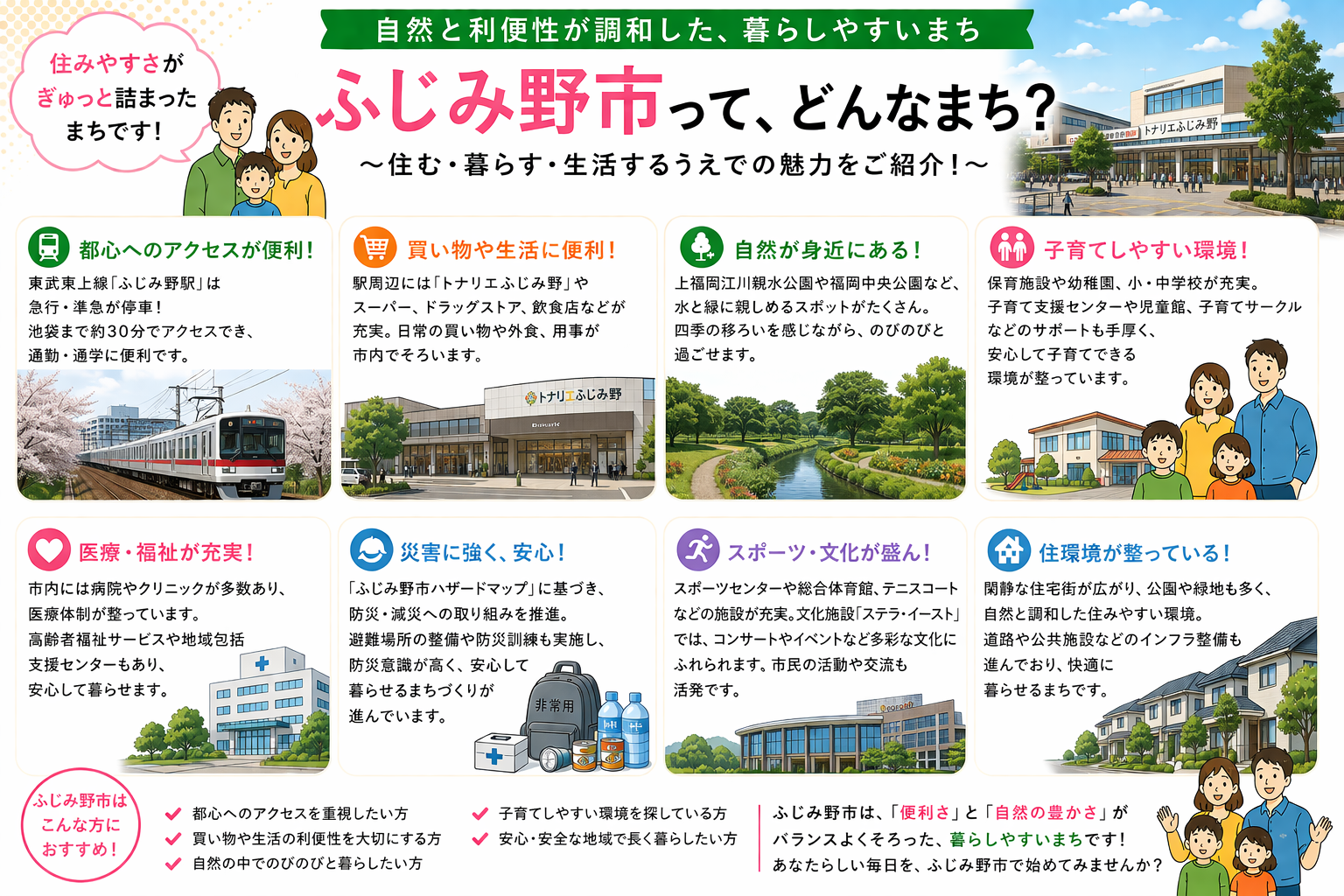 ふじみ野市の内窓工事 ふじみ野駅・上福岡駅 周辺の住宅対応エリアイメージ