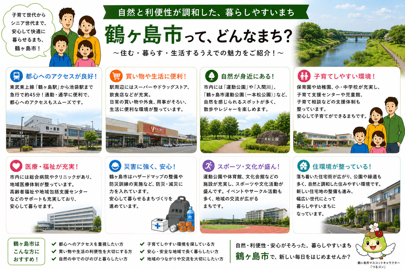 鶴ヶ島市の内窓工事 鶴ヶ島駅・若葉駅 周辺の住宅対応エリアイメージ