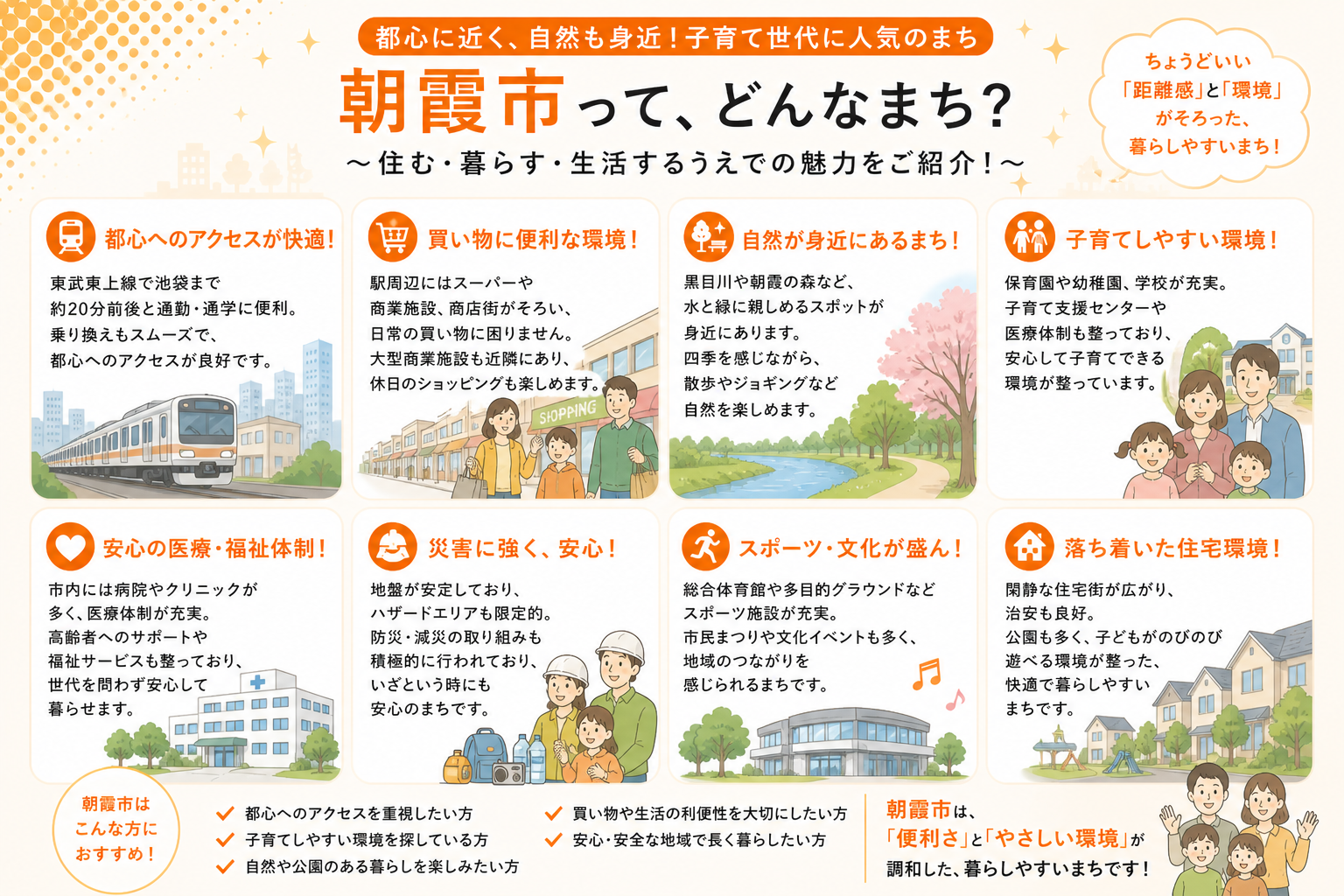 朝霞市の内窓工事 朝霞駅・朝霞台駅・北朝霞駅 周辺の住宅対応エリアイメージ