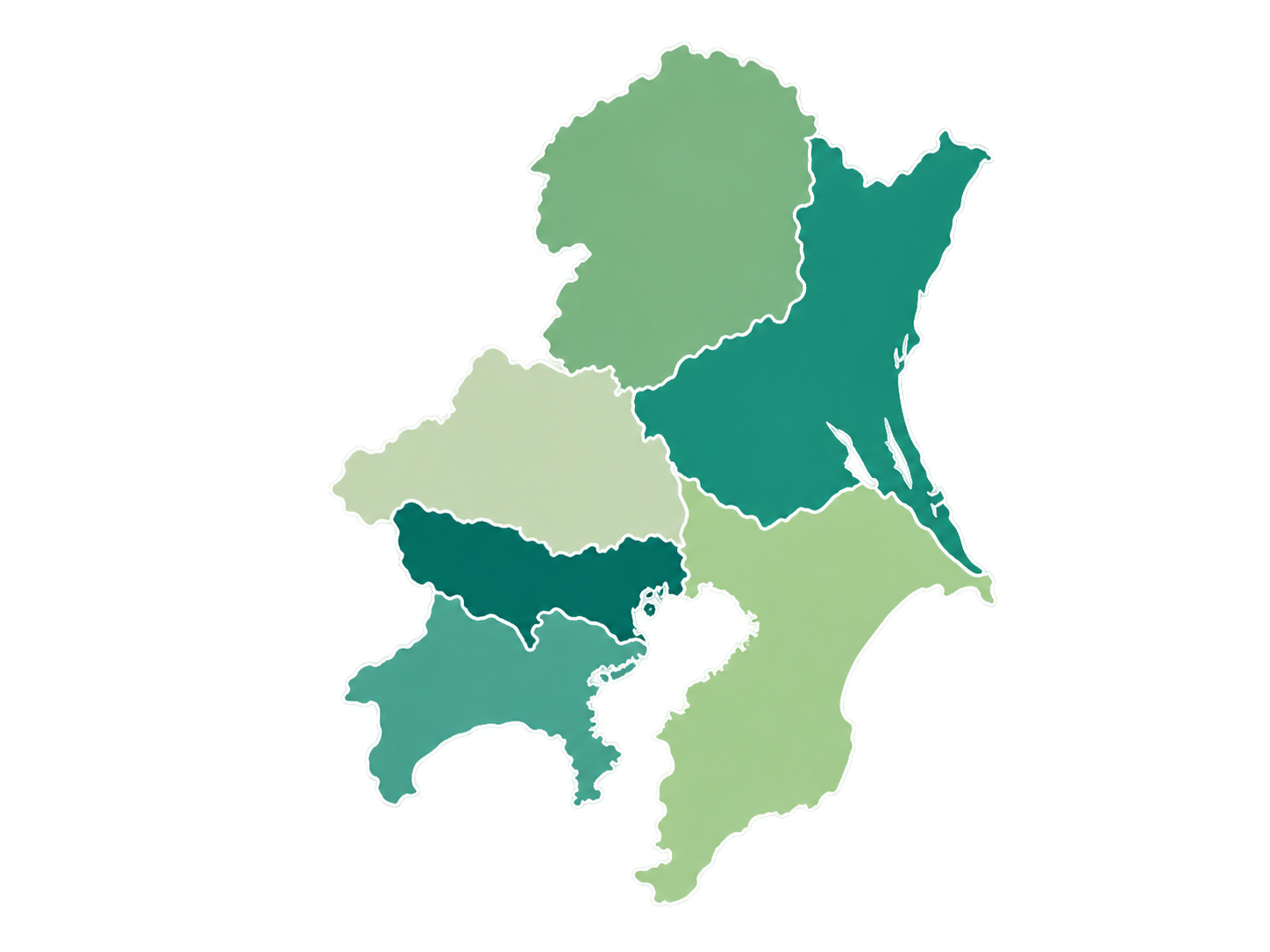 東京都・神奈川県・埼玉県・千葉県・茨城県・栃木県の関東施工エリア地図