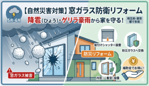 【自然災害対策】5月・6月に急増！降雹（ひょう）・ゲリラ豪雨による窓ガラス被害と事前の防衛リフォーム エスワイエーエー