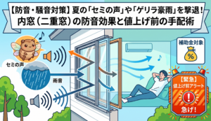 【防音・騒音対策】夏の「セミの声」や「ゲリラ豪雨」を撃退！内窓（二重窓）の圧倒的な防音効果と値上げ前の手配術 エスワイエーエー