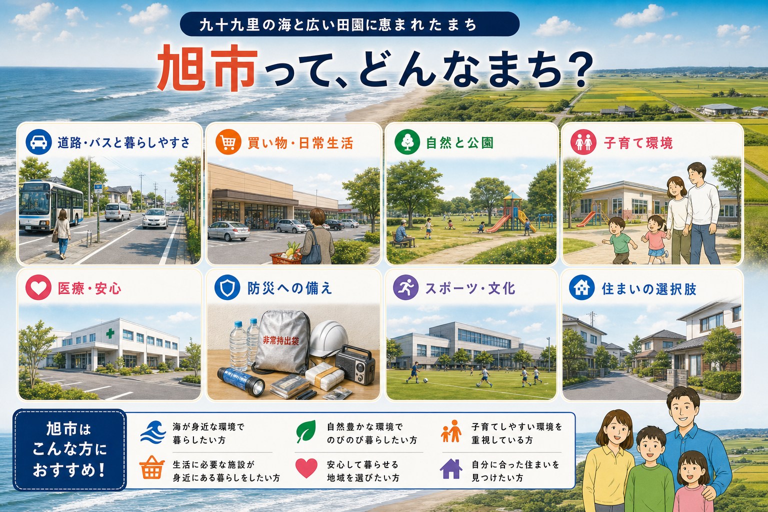 千葉県旭市の内窓工事 旭駅・干潟駅 周辺の住宅対応エリアイメージ
