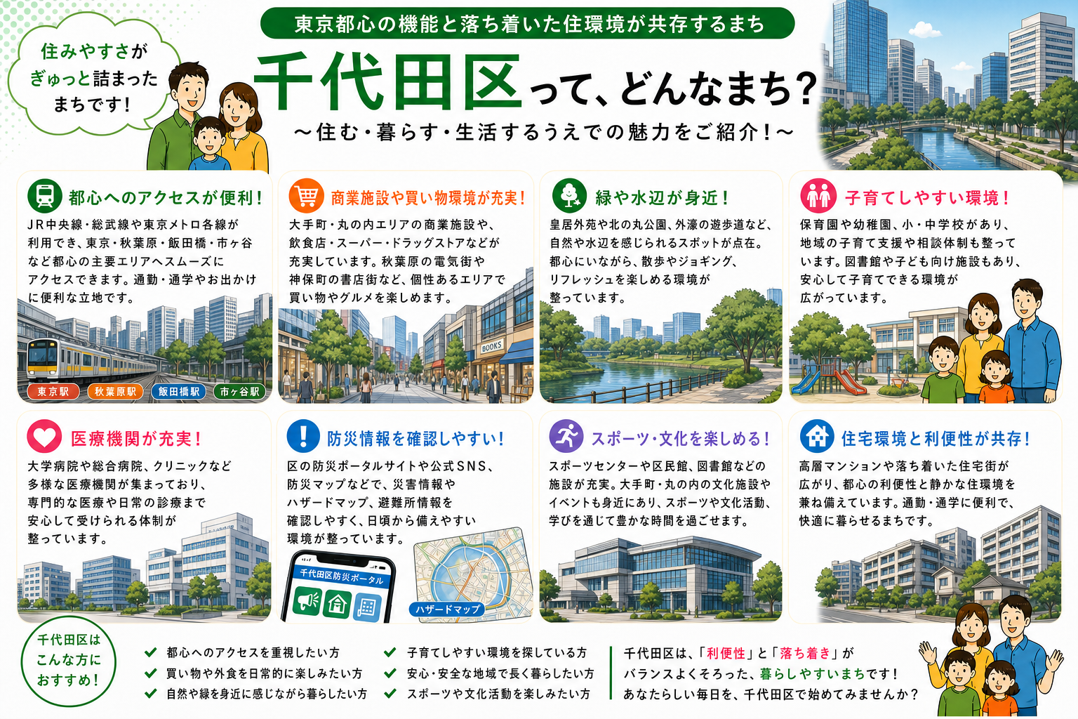 東京都千代田区の内窓工事 東京駅・秋葉原駅 周辺の住宅対応エリアイメージ