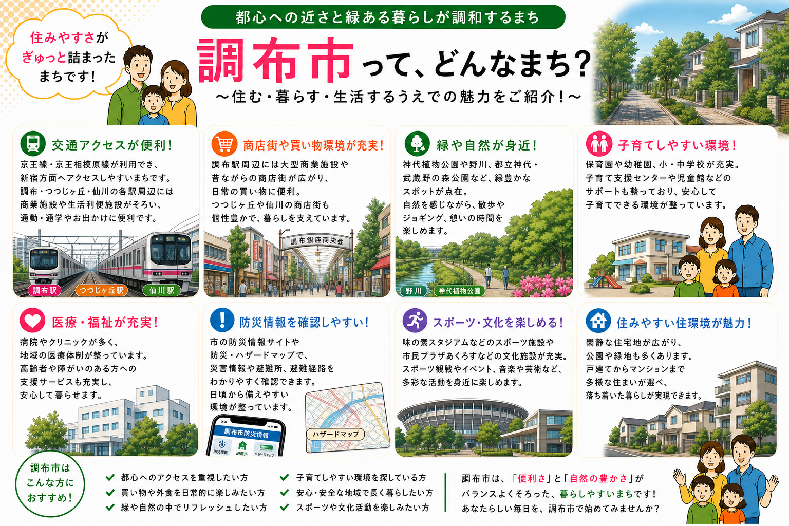 東京都調布市の内窓工事 調布駅・つつじヶ丘駅 周辺の住宅対応エリアイメージ