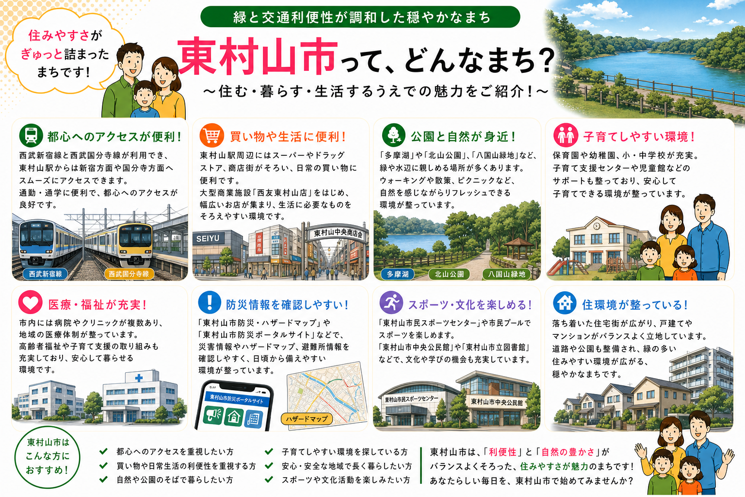 東京都東村山市の内窓工事 東村山駅・久米川駅 周辺の住宅対応エリアイメージ
