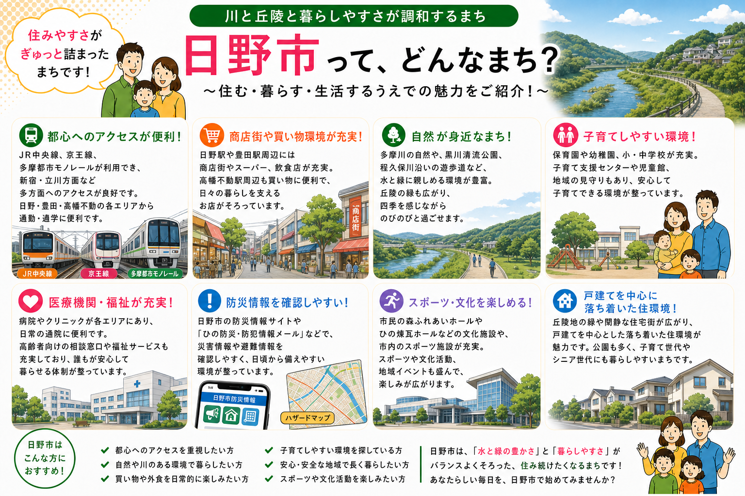 東京都日野市の内窓工事 日野駅・豊田駅 周辺の住宅対応エリアイメージ