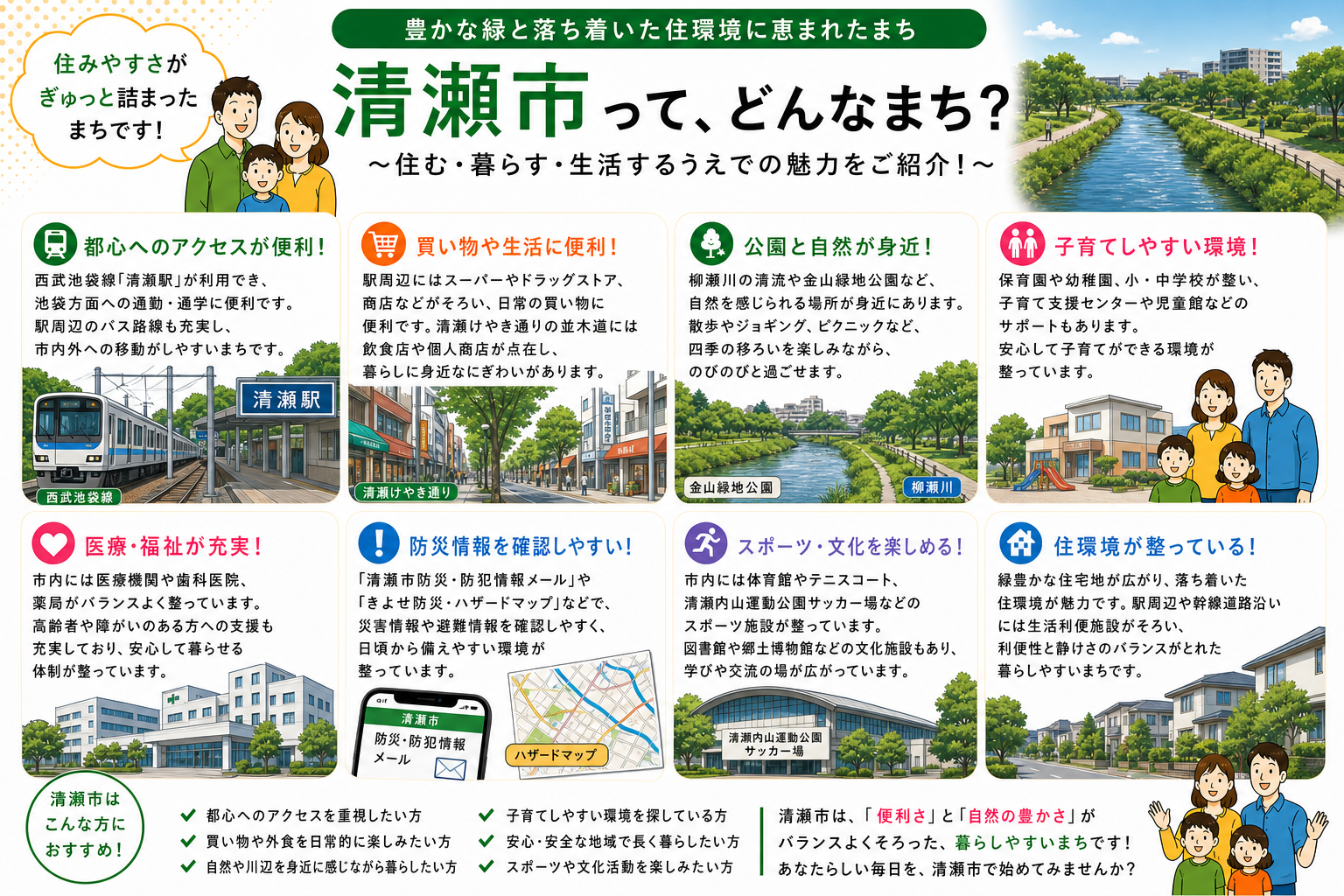 東京都清瀬市の内窓工事 清瀬駅・秋津駅 周辺の住宅対応エリアイメージ