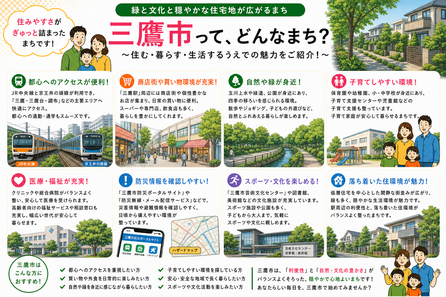 東京都三鷹市の内窓工事 三鷹駅・三鷹台駅 周辺の住宅対応エリアイメージ
