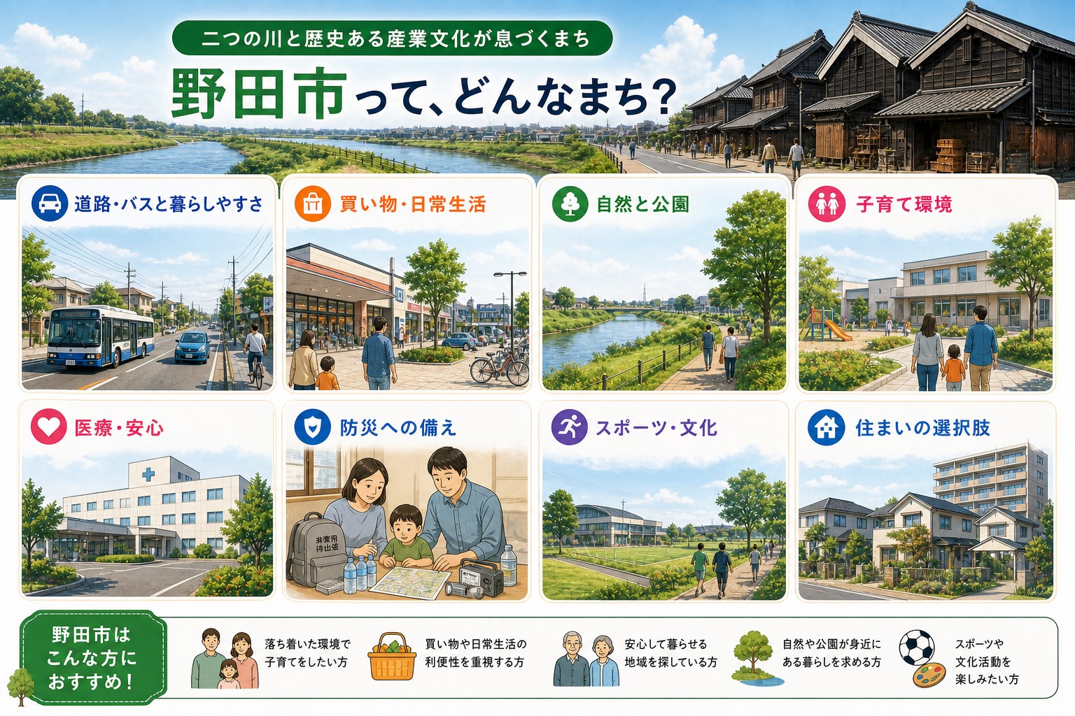千葉県野田市の内窓工事 野田市駅・愛宕駅 周辺の住宅対応エリアイメージ
