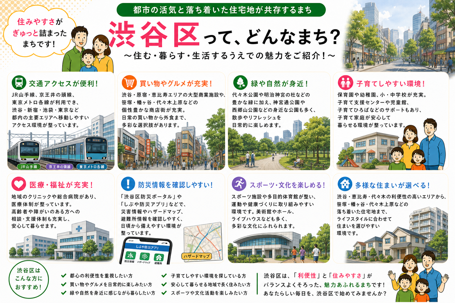 東京都渋谷区の内窓工事 渋谷駅・代々木駅 周辺の住宅対応エリアイメージ