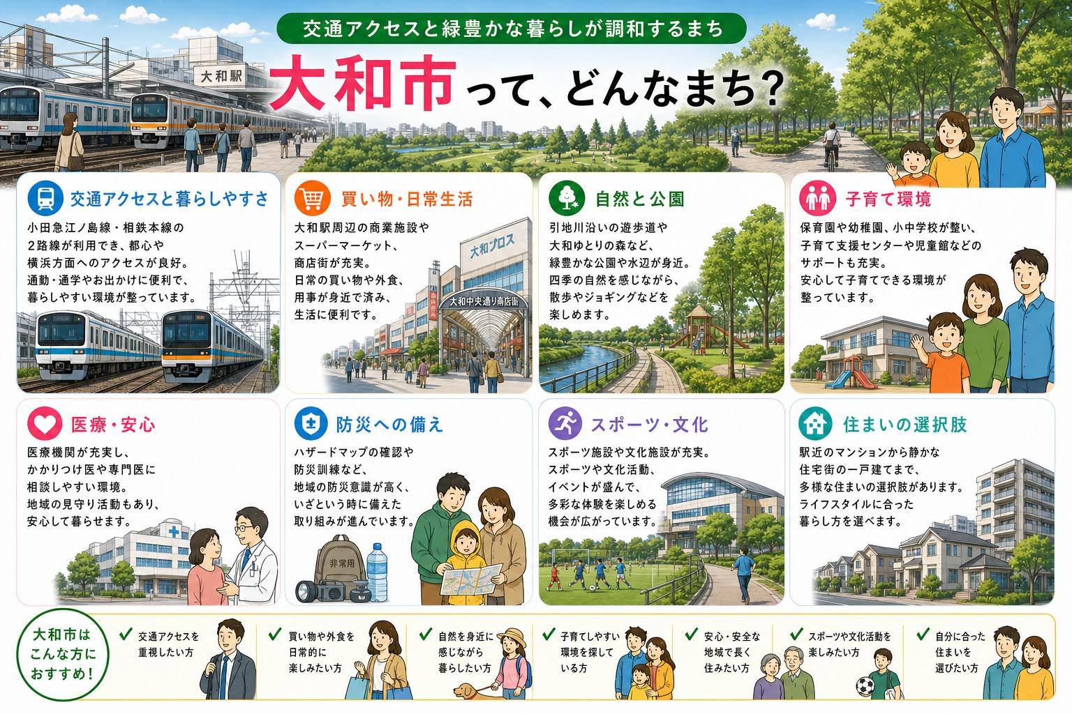 神奈川県大和市の内窓工事 大和駅・中央林間駅 周辺の住宅対応エリアイメージ