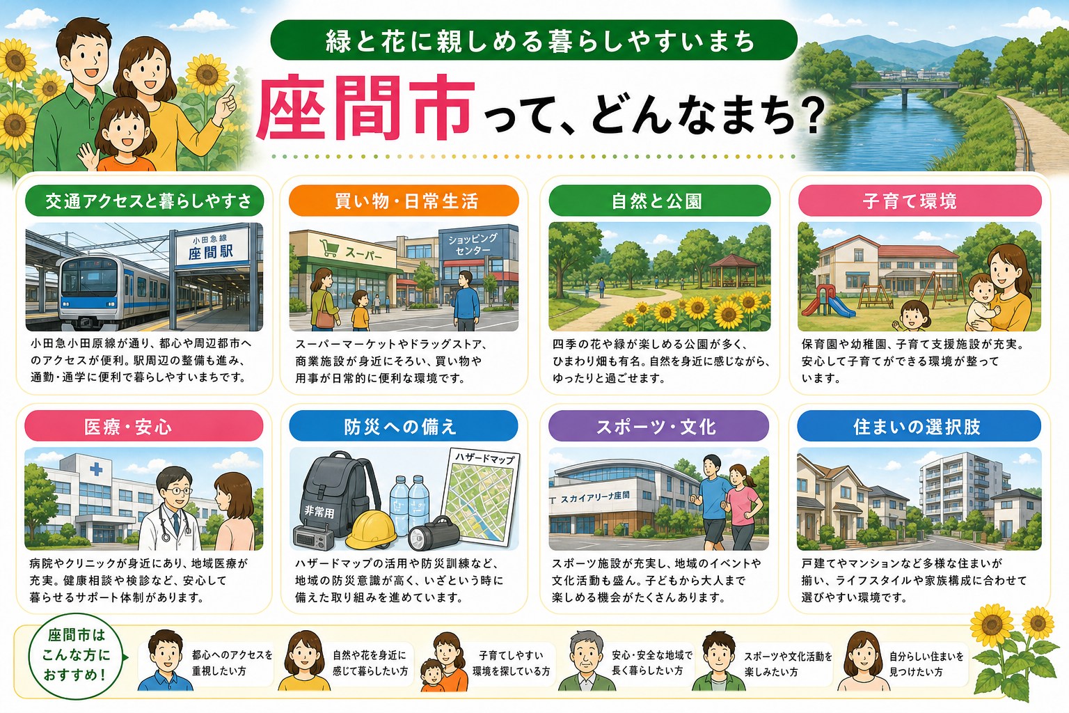 神奈川県座間市の内窓工事 座間駅・相武台前駅 周辺の住宅対応エリアイメージ